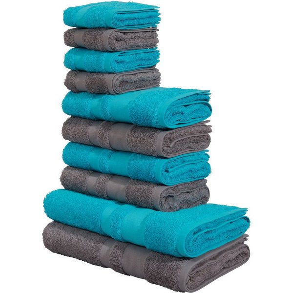 OTTO home Handtuch Set Vanessa, 10-tlg Handtuch-Set, weich, in Standard- und Premium-Qualität, Walkfrottee (Set, 10-St), 100% Baumwolle, Duschtücher, Handtücher