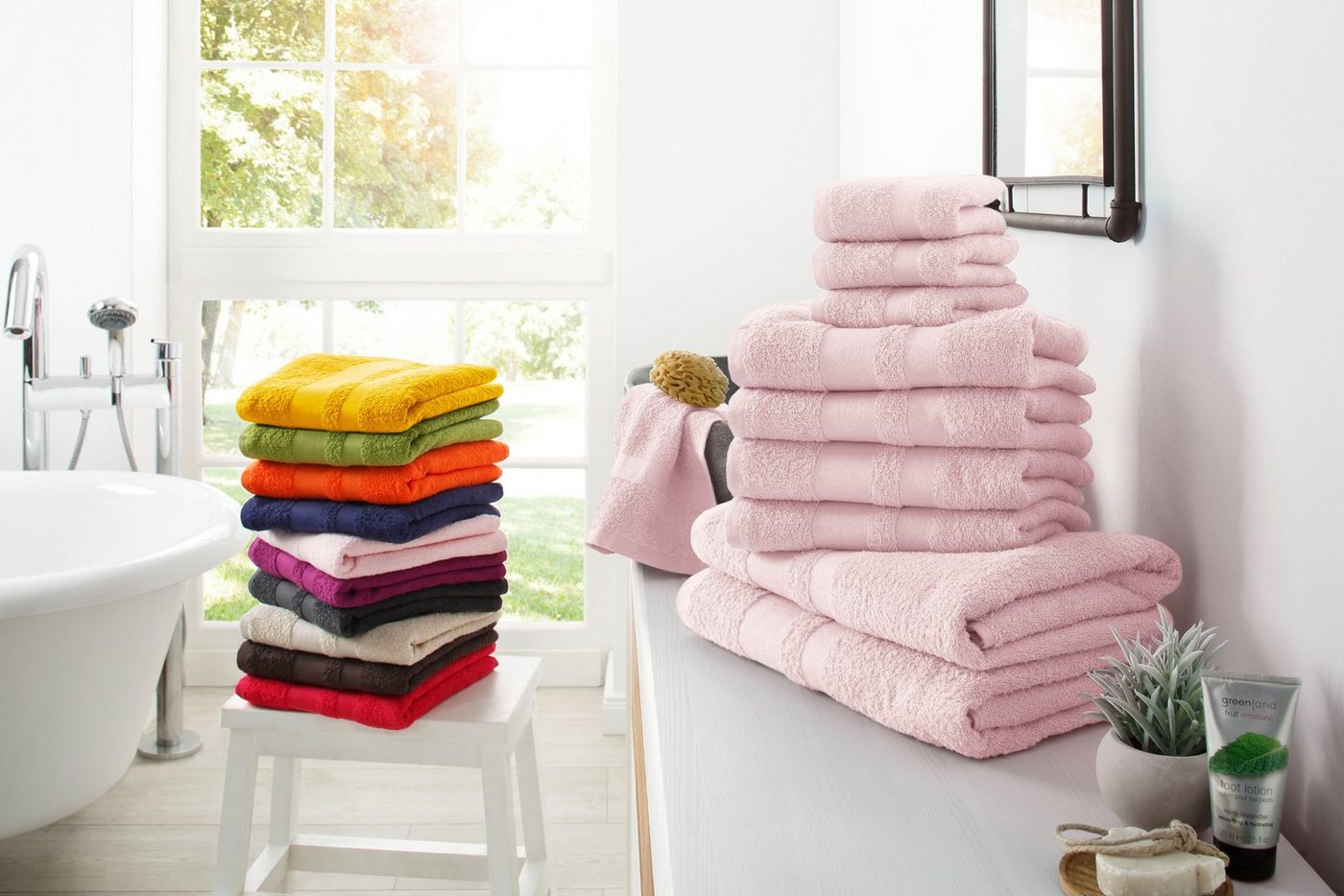 OTTO home Handtuch Set Vanessa, 10-tlg Handtuch-Set, weich, in Standard- und Premium-Qualität, Walkfrottee (Set, 10-St), 100% Baumwolle, Duschtücher, Handtücher – Bild 2 von 5