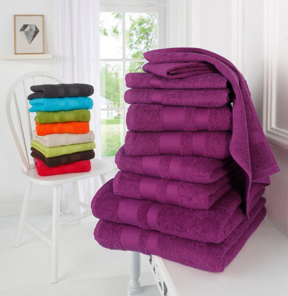 OTTO home Handtuch Set Vanessa, 10-tlg Handtuch-Set, weich, in Standard- und Premium-Qualität, Walkfrottee (Set, 10-St), 100% Baumwolle, Duschtücher, Handtücher – Bild 3 von 5