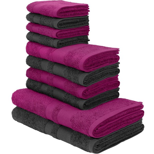 OTTO home Handtuch Set Vanessa, 10-tlg Handtuch-Set, weich, in Standard- und Premium-Qualität, Walkfrottee (Set, 10-St), 100% Baumwolle, Duschtücher, Handtücher