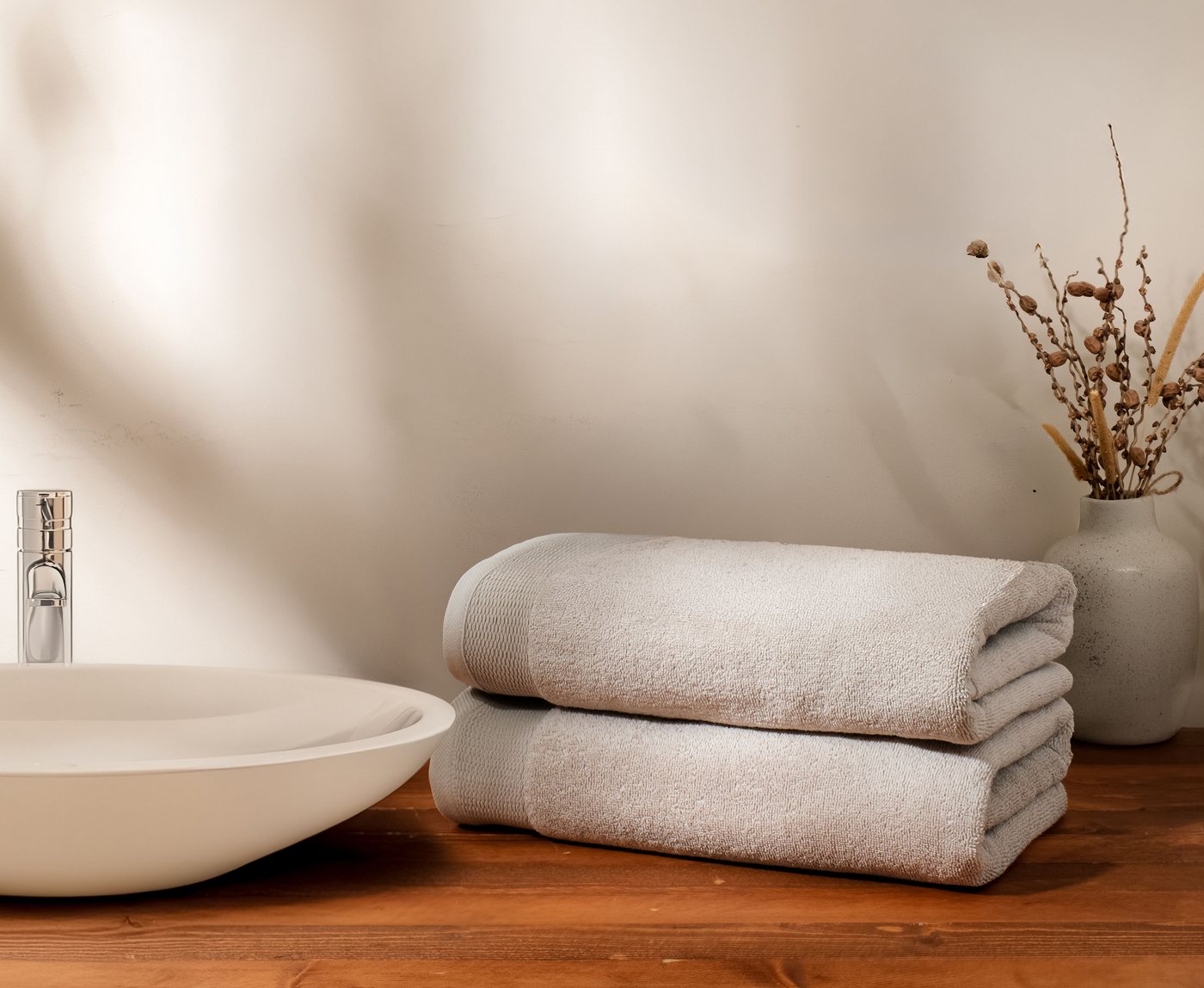 OTTO home Handtücher Fenya, flauschig und weich, Premium Handtücher, Duschtücher, 550gr/m², Webfrottier (2-St), mit Bordüre, Set, 100% Baumwolle, Hotel-Qualität – Bild 2 von 5