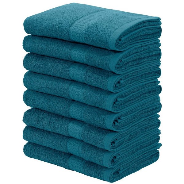 OTTO home Handtücher Juna, als Set und Serie erhältlich, 8 Handtücher, 50x100cm, Walkfrottier (8-St), 8-tlg. Handtuch-Set, 100% Baumwolle, mit Bordüre, Uni-Farb
