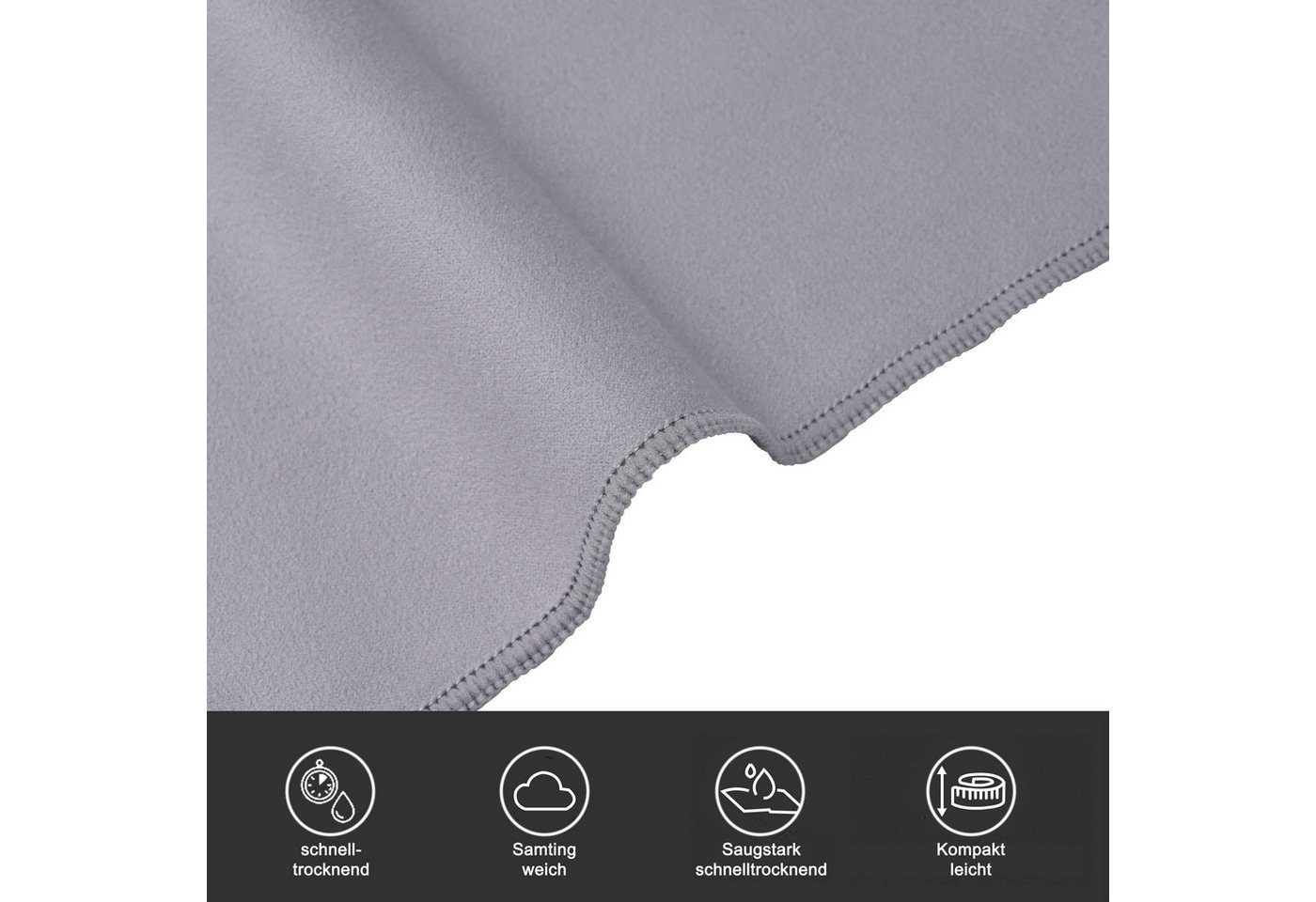 OTTO home Handtücher Leoa, diverse Größen, Sporthandtuch, Reisehandtuch, Strandtuch, Microfaser (Set, 4-St), sehr leicht, kompakt, schnelltrocknend, Mikrofaser  – Bild 3 von 5