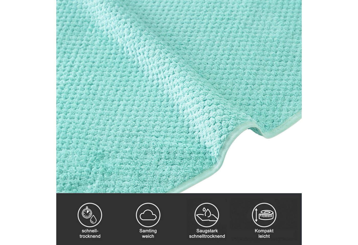 OTTO home Handtücher Parris, diverse Größen, ideal als Sporthandtuch, Reisehandtuch, Microfaser (2-St), sehr leicht, kompakt, schnelltrocknend, Mikrofaser, mit  – Bild 3 von 5