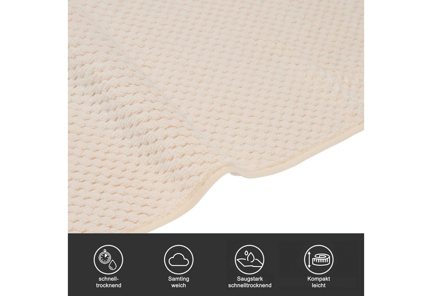 OTTO home Handtücher Parris, diverse Größen, ideal als Sporthandtuch, Reisehandtuch, Microfaser (2-St), sehr leicht, kompakt, schnelltrocknend, Mikrofaser, mit  – Bild 3 von 5