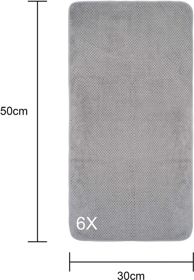 OTTO home Handtücher Parris, diverse Größen, ideal als Sporthandtuch, Reisehandtuch, Microfaser (6-St), sehr leicht, kompakt, schnelltrocknend, Mikrofaser, mit  – Bild 2 von 5