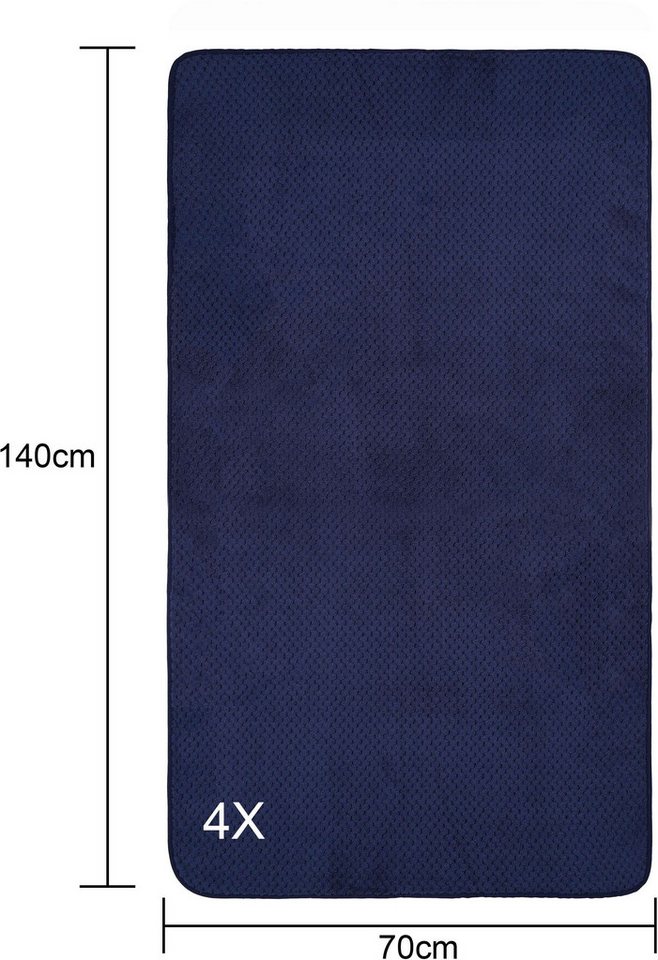 OTTO home Handtücher Parris, diverse Größen, ideal als Sporthandtuch, Reisehandtuch, Microfaser (4-St), sehr leicht, kompakt, schnelltrocknend, Mikrofaser, mit  – Bild 4 von 5