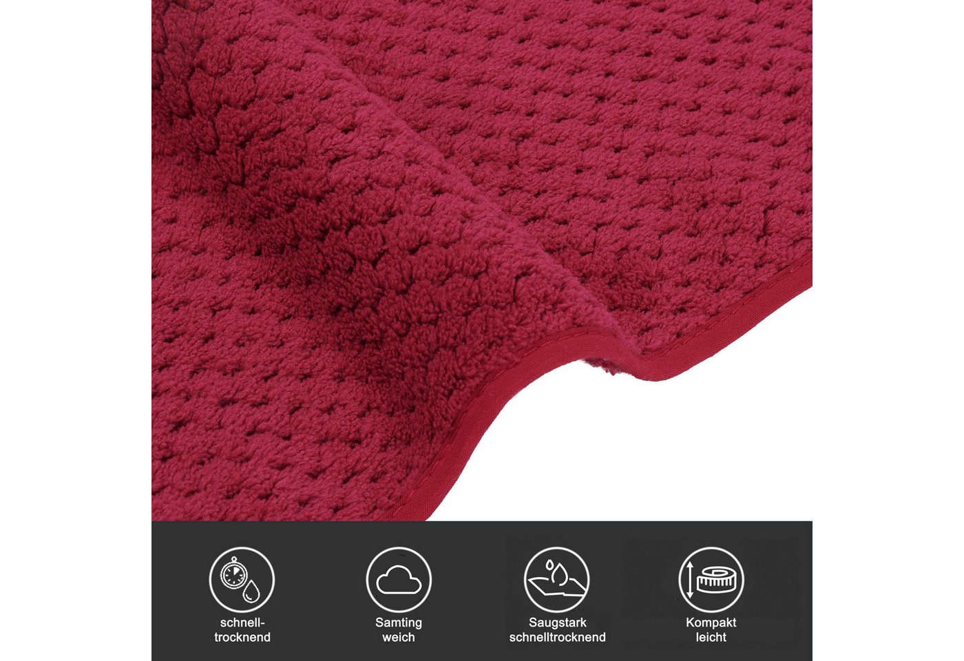 OTTO home Handtücher Parris, diverse Größen, ideal als Sporthandtuch, Reisehandtuch, Microfaser (Set, 4-St), sehr leicht, kompakt, schnelltrocknend, Mikrofaser, – Bild 2 von 5