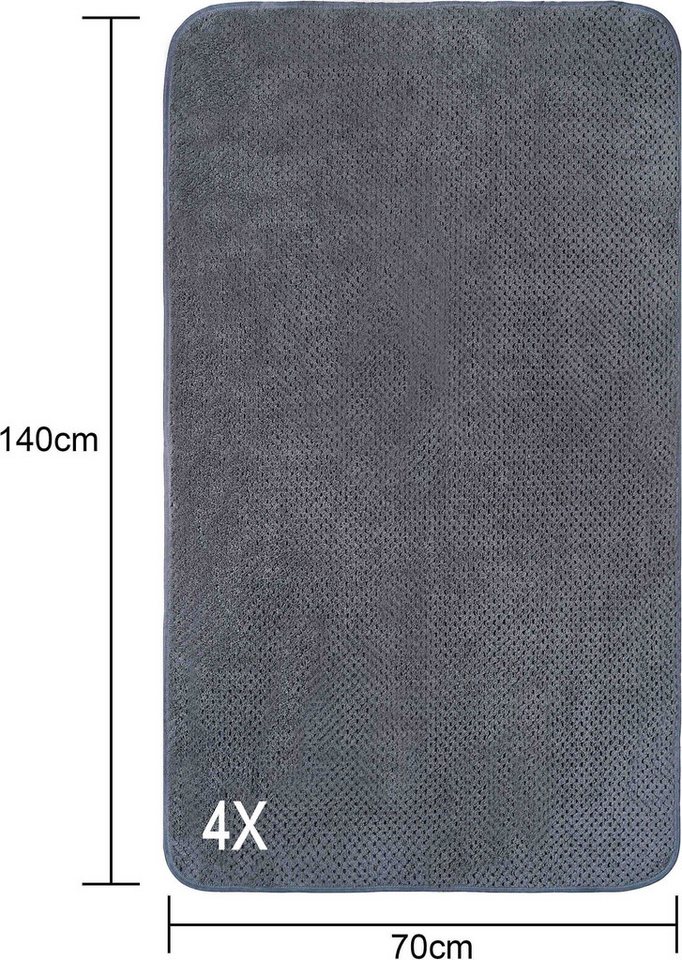 OTTO home Handtücher Parris, diverse Größen, ideal als Sporthandtuch, Reisehandtuch, Microfaser (4-St), sehr leicht, kompakt, schnelltrocknend, Mikrofaser, mit  – Bild 4 von 5