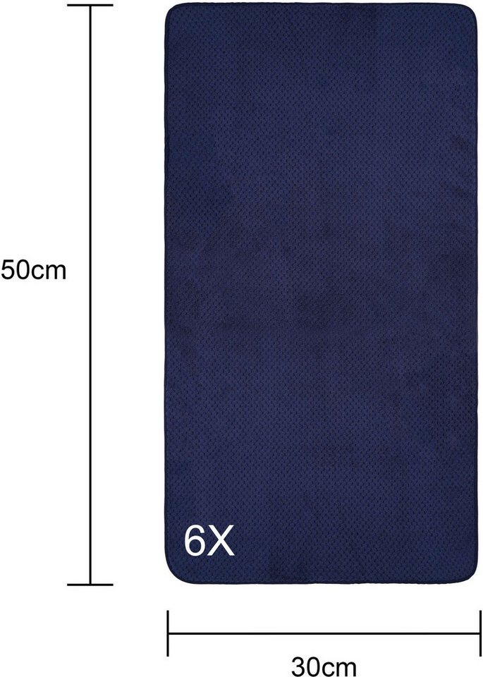 OTTO home Handtücher Parris, diverse Größen, ideal als Sporthandtuch, Reisehandtuch, Microfaser (6-St), sehr leicht, kompakt, schnelltrocknend, Mikrofaser, mit  – Bild 2 von 5