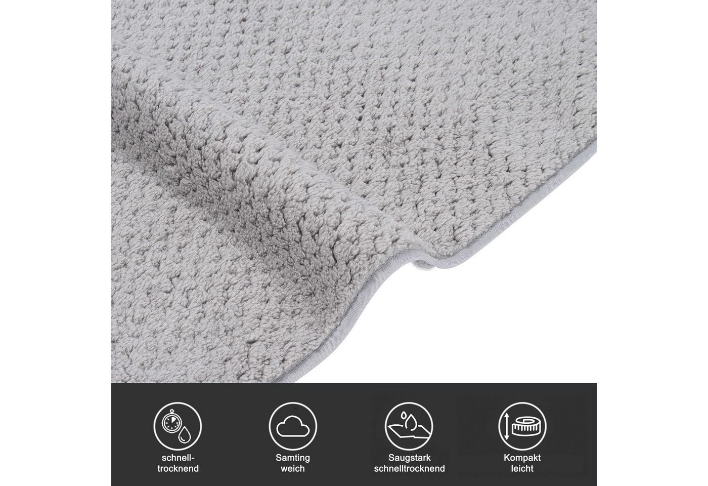 OTTO home Handtücher Parris, diverse Größen, ideal als Sporthandtuch, Reisehandtuch, Microfaser (4-St), sehr leicht, kompakt, schnelltrocknend, Mikrofaser, mit  – Bild 2 von 5