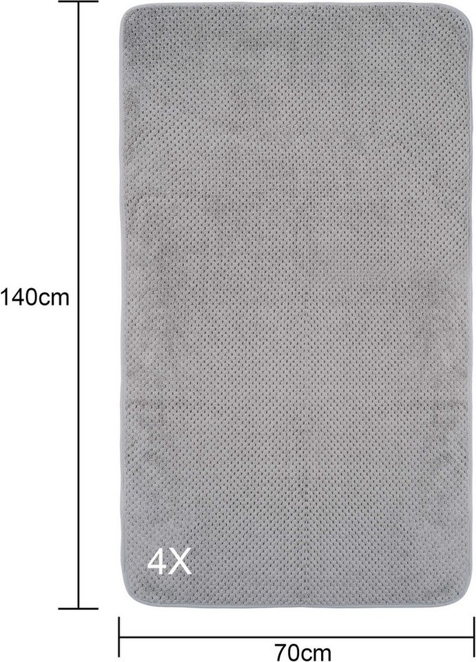 OTTO home Handtücher Parris, diverse Größen, ideal als Sporthandtuch, Reisehandtuch, Microfaser (4-St), sehr leicht, kompakt, schnelltrocknend, Mikrofaser, mit  – Bild 4 von 5