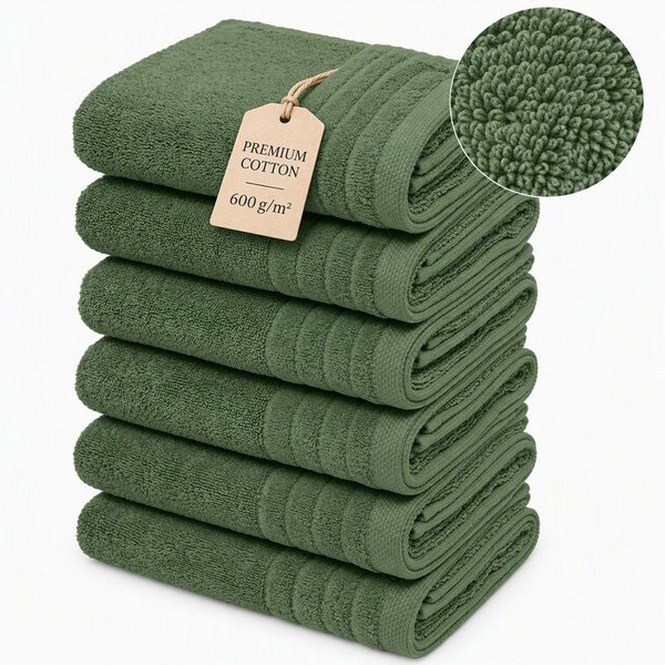OTTO home Handtücher Sanremo Premium, Premium Handtücher, 600 gr/m², 40x70cm, Frottier (Set, 6-St), mit Bordüre, flauschig und weich, Händehandtücher, 5 Jahre G