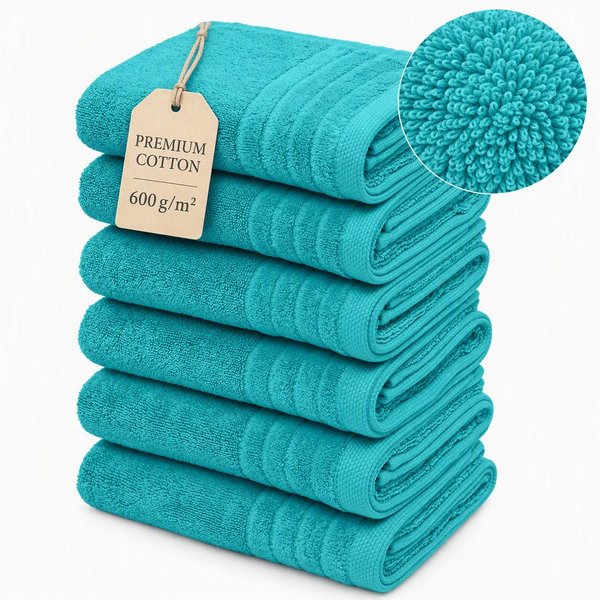OTTO home Handtücher Sanremo Premium, Premium Handtücher, 600 gr/m², 50x100cm, Frottier (Set, 6-St), mit Bordüre, flauschig und weich, 5 Jahre Garantie