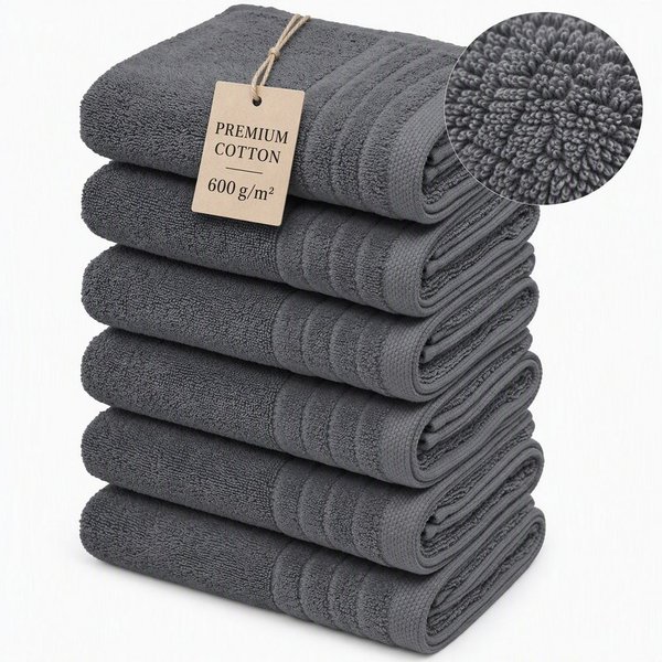 OTTO home Handtücher Sanremo Premium, Premium Handtücher, 600 gr/m², 40x70cm, Frottier (Set, 6-St), mit Bordüre, flauschig und weich, Händehandtücher, 5 Jahre G