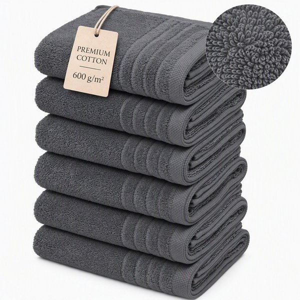 OTTO home Handtücher Sanremo Premium, Premium Handtücher, 600 gr/m², 50x100cm, Frottier (Set, 6-St), mit Bordüre, flauschig und weich, 5 Jahre Garantie
