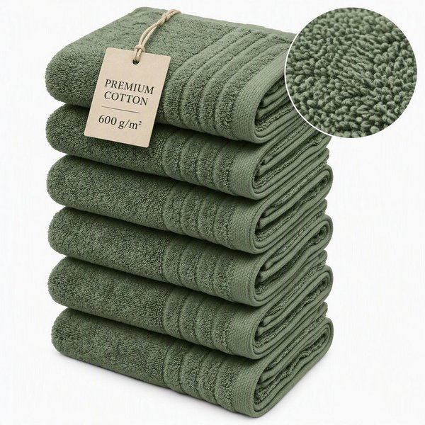 OTTO home Handtücher Sanremo Premium, Premium Handtücher, 600 gr/m², 50x100cm, Frottier (Set, 6-St), mit Bordüre, flauschig und weich, 5 Jahre Garantie