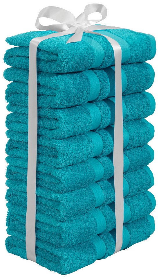 OTTO home Handtücher Vanessa, 8 Handtücher, 50x100cm, in Standard- und Premium-Qualität, Walkfrottee (Set, 8-St), Handtücher mit Bordüre, 100% Baumwolle, einfar – Bild 4 von 5
