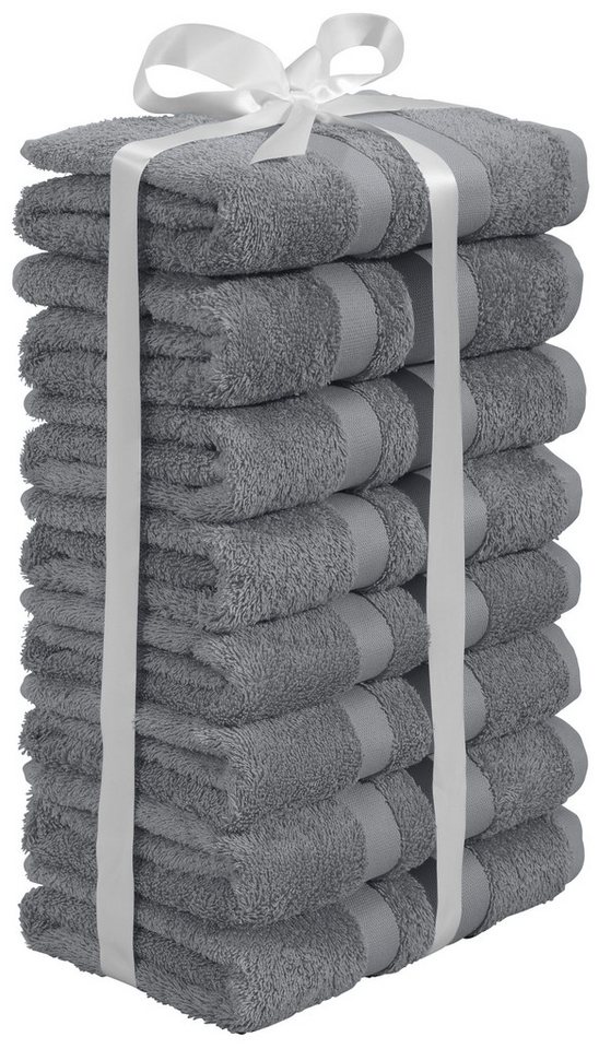OTTO home Handtücher Vanessa, 8 Handtücher, 50x100cm, in Standard- und Premium-Qualität, Walkfrottee (Set, 8-St), Handtücher mit Bordüre, 100% Baumwolle, einfar – Bild 4 von 5