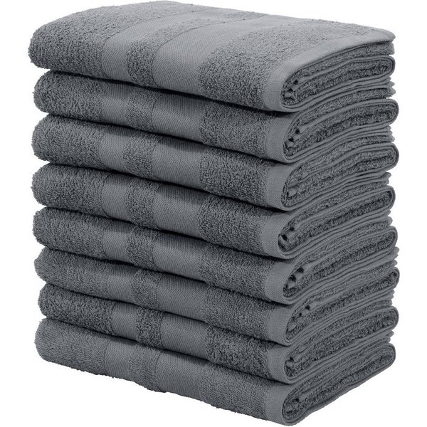 OTTO home Handtücher Vanessa, 8 Handtücher, 50x100cm, in Standard- und Premium-Qualität, Walkfrottee (Set, 8-St), Handtücher mit Bordüre, 100% Baumwolle, einfar