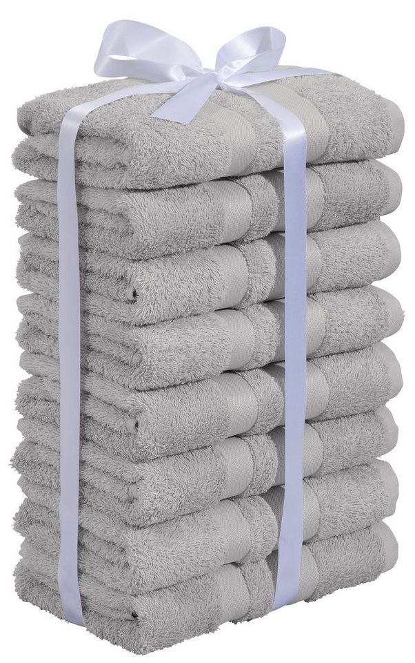 OTTO home Handtücher Vanessa, 8 Handtücher, 50x100cm, in Standard- und Premium-Qualität, Walkfrottee (Set, 8-St), Handtücher mit Bordüre, 100% Baumwolle, einfar – Bild 4 von 5