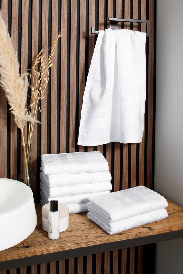 OTTO home Handtücher Vanessa, 8 Handtücher, 50x100cm, in Standard- und Premium-Qualität, Walkfrottee (Set, 8-St), Handtücher mit Bordüre, 100% Baumwolle, einfar – Bild 2 von 5