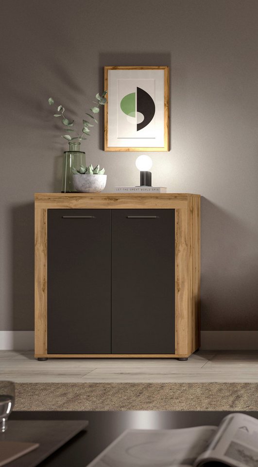 OTTO home Highboard AOSTA, Höhe 88 cm, 2 Türen, 3 Fächer, 2 Einlegeböden (in verschiedenen Farbausführungen, individuell kombinierbar), Kommode, Schrank, Anrich – Bild 2 von 5