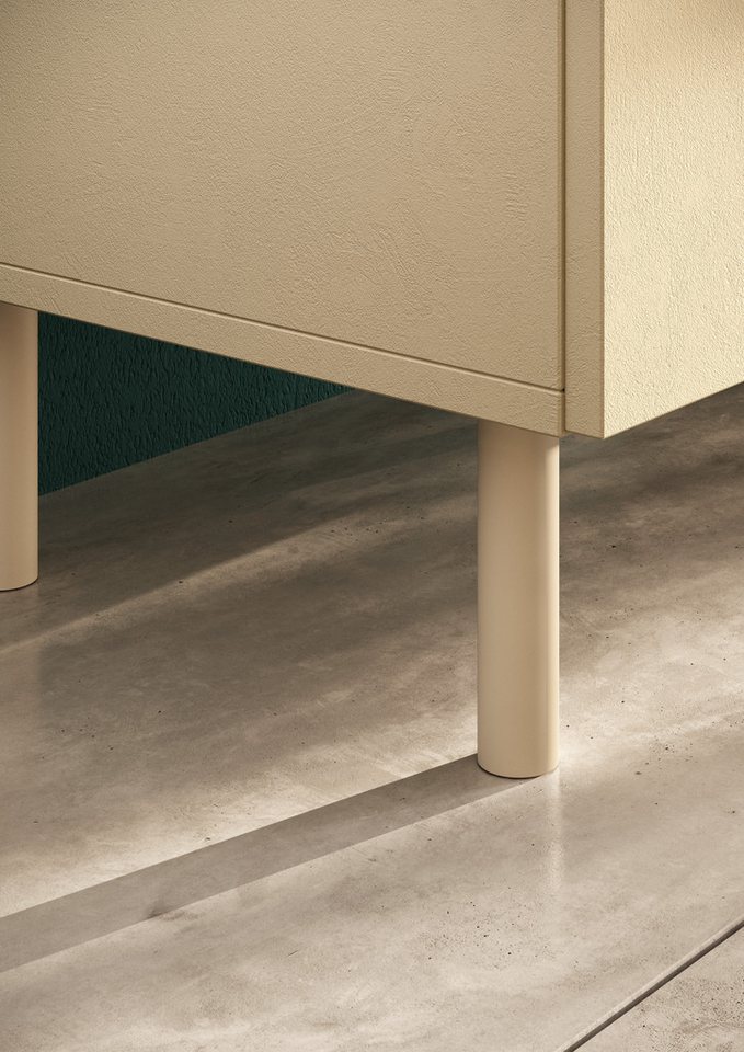 OTTO home Highboard Dobbiaco, B/H 101/124 cm, 2 Türen, 2 Schubkästen, Stauraumschrank, Innenliegendes Top, gerade Metallfüße, Tür mit Rundung – Bild 5 von 5