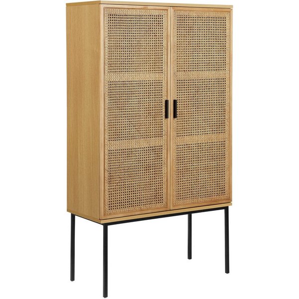 OTTO home Highboard Feines, Eschenholz-Details, robustem Metallgestell, FSC-zertifiziertem Holz