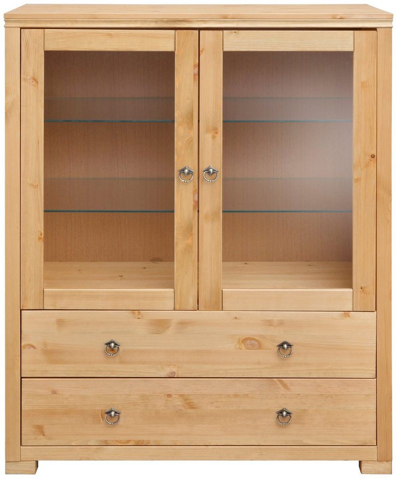OTTO home Highboard Gotland, Vitrine, Breite 101 cm, Türen mit Glaseinsätzen, aus massiver Kiefer – Bild 2 von 5