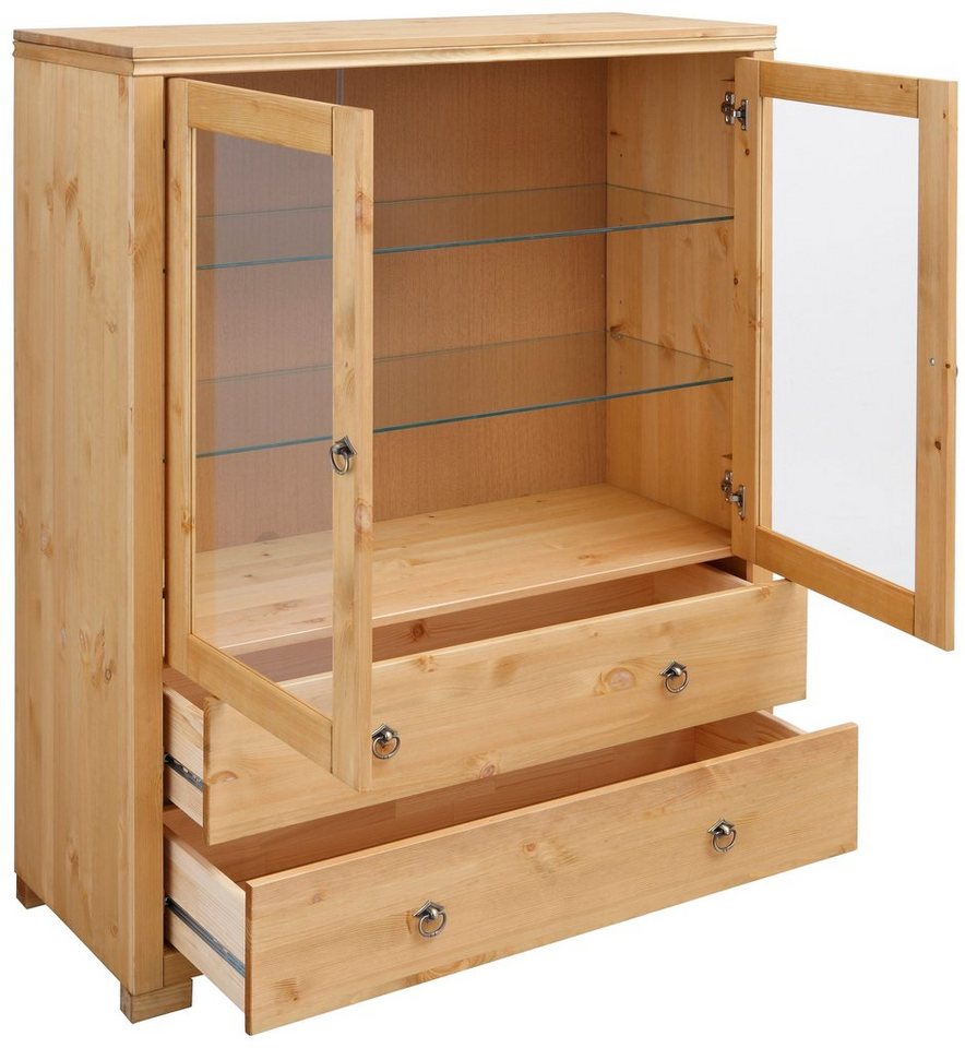 OTTO home Highboard Gotland, Vitrine, Breite 101 cm, Türen mit Glaseinsätzen, aus massiver Kiefer – Bild 4 von 5