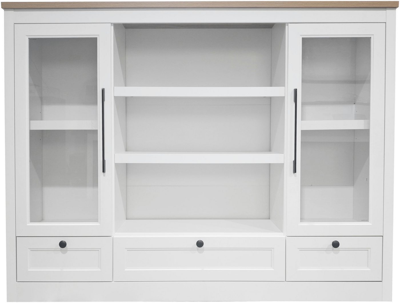OTTO home Highboard Ismund, aus MDF, mit Holz-Zierleiste, schwarzen Metallgriffen, Höhe 121 cm – Bild 2 von 5