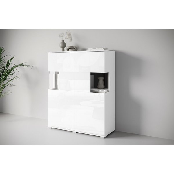 OTTO home Highboard Kenia (1 St), Modernes Highboard mit Glastüren, Breite 100 cm