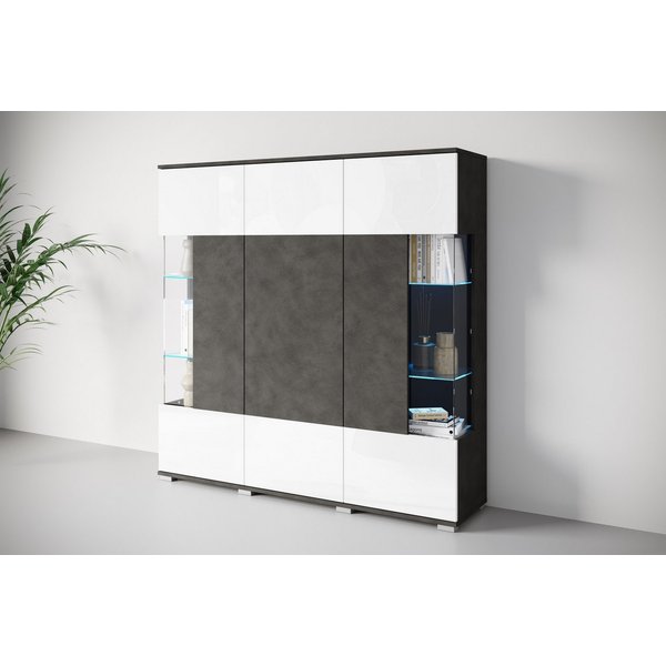 OTTO home Highboard Kenia (1 St), Modernes Highboard, mit Glastüren, Breite 135 cm