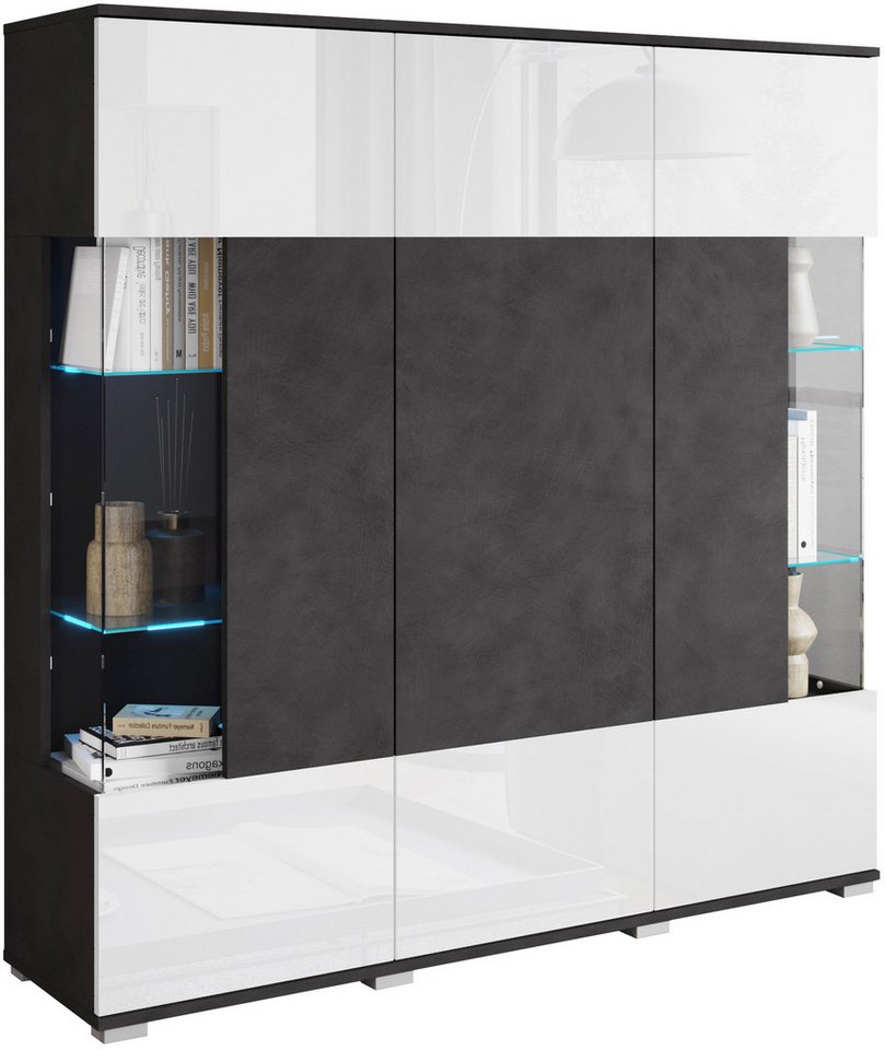 OTTO home Highboard Kenia (1 St), Modernes Highboard, mit Glastüren, Breite 135 cm – Bild 2 von 5