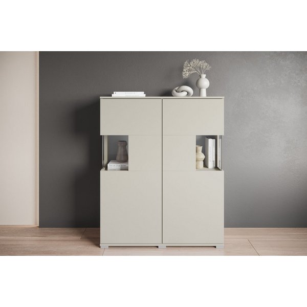 OTTO home Highboard Kenia (1 St), Modernes Highboard mit Glastüren, Breite 100 cm