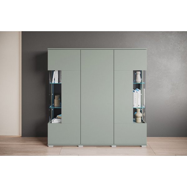 OTTO home Highboard Kenia (1 St), Modernes Highboard, mit Glastüren, Breite 135 cm