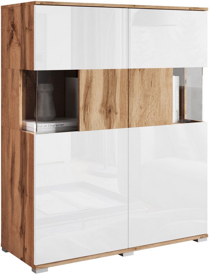 OTTO home Highboard Kenia (1 St), Modernes Highboard mit Glastüren, Breite 100 cm – Bild 2 von 5