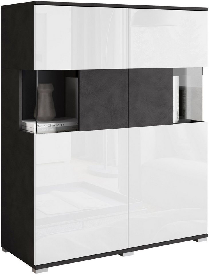 OTTO home Highboard Kenia (1 St), Modernes Highboard mit Glastüren, Breite 100 cm – Bild 2 von 5