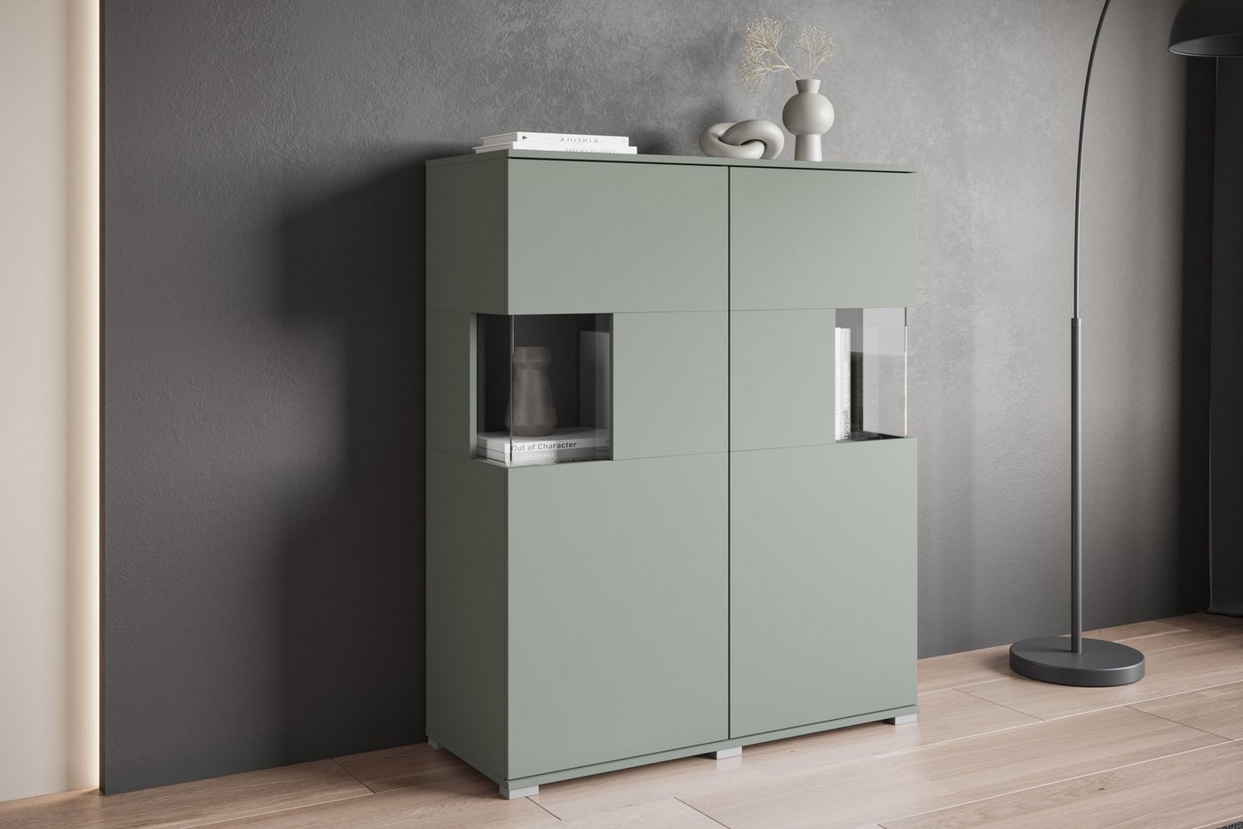 OTTO home Highboard Kenia (1 St), Modernes Highboard mit Glastüren, Breite 100 cm – Bild 5 von 5