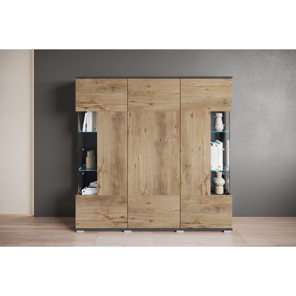 OTTO home Highboard Kenia (1 St), Modernes Highboard, mit Glastüren, Breite 135 cm
