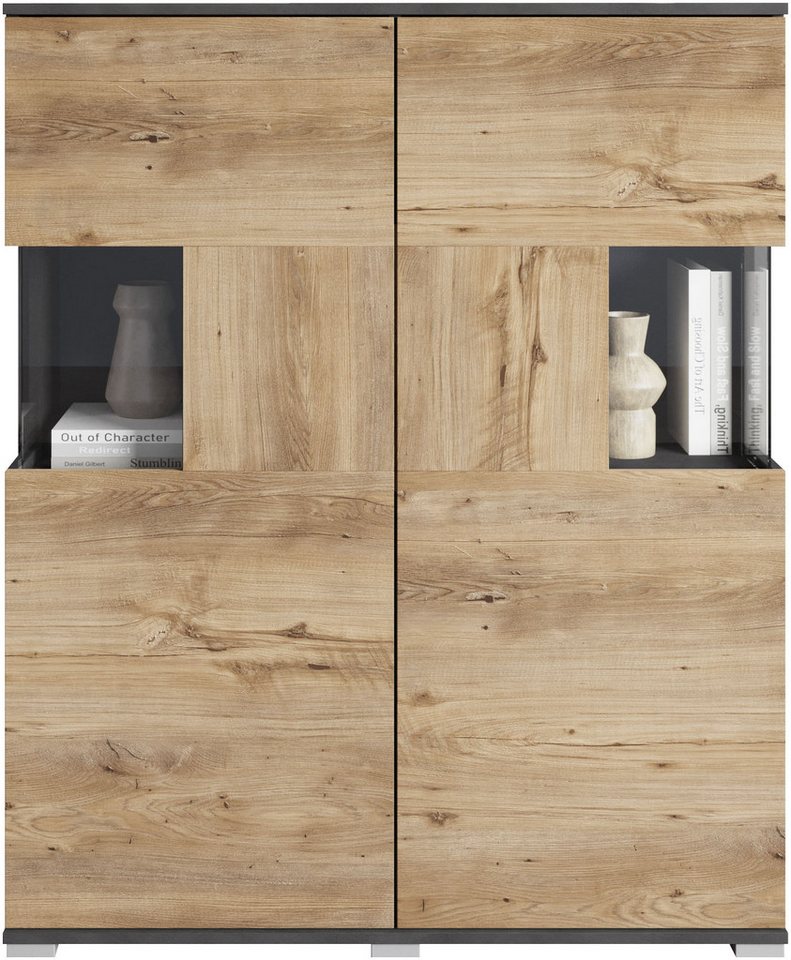 OTTO home Highboard Kenia (1 St), Modernes Highboard mit Glastüren, Breite 100 cm – Bild 4 von 5