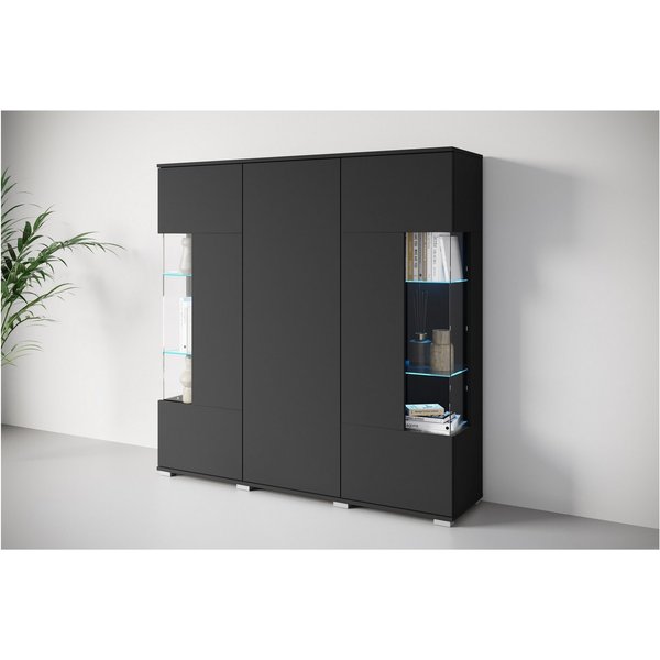 OTTO home Highboard Kenia (1 St), Modernes Highboard, mit Glastüren, Breite 135 cm