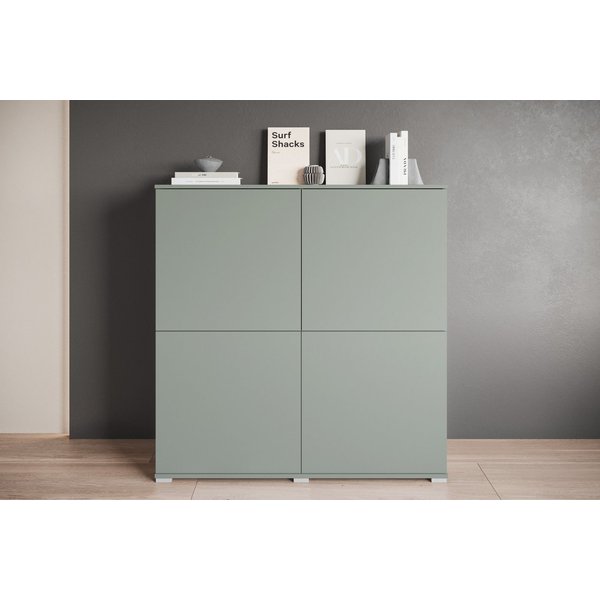 OTTO home Highboard Kenia, moderne grifflose Hochkommode mit 4 Türen, Breite 120 cm (1 St), Push-to-Open-Fronten, höhenverstellbaren Einlegeböden