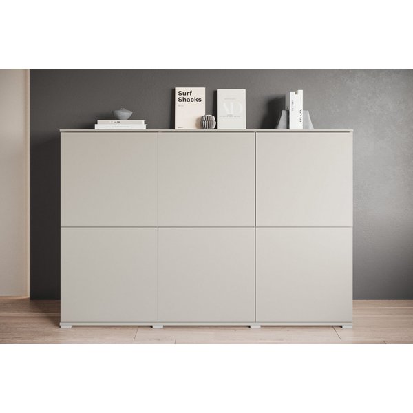 OTTO home Highboard Kenia, moderne grifflose Hochkommode mit 6 Türen, Breite 180 cm (1 St), Push-to-Open-Fronten, höhenverstellbaren Einlegeböden