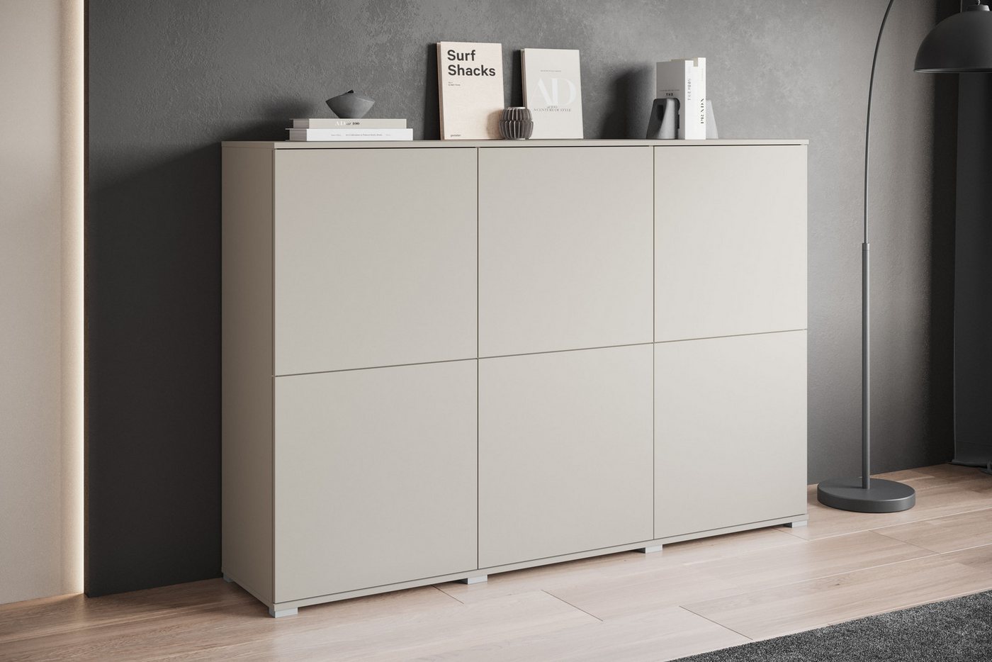 OTTO home Highboard Kenia, moderne grifflose Hochkommode mit 6 Türen, Breite 180 cm (1 St), Push-to-Open-Fronten, höhenverstellbaren Einlegeböden – Bild 4 von 5