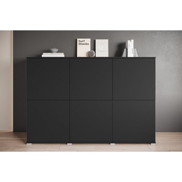 OTTO home Highboard Kenia, moderne grifflose Hochkommode mit 6 Türen, Breite 180 cm (1 St), Push-to-Open-Fronten, höhenverstellbaren Einlegeböden