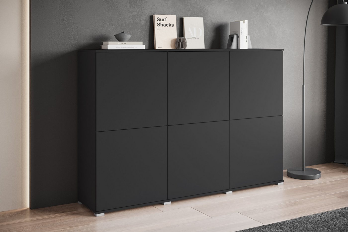 OTTO home Highboard Kenia, moderne grifflose Hochkommode mit 6 Türen, Breite 180 cm (1 St), Push-to-Open-Fronten, höhenverstellbaren Einlegeböden – Bild 5 von 5