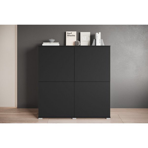 OTTO home Highboard Kenia, moderne grifflose Hochkommode mit 4 Türen, Breite 120 cm (1 St), Push-to-Open-Fronten, höhenverstellbaren Einlegeböden