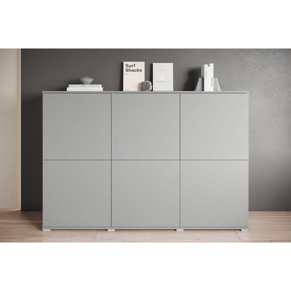 OTTO home Highboard Kenia, moderne grifflose Hochkommode mit 6 Türen, Breite 180 cm (1 St), Push-to-Open-Fronten, höhenverstellbaren Einlegeböden